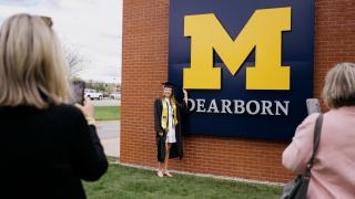 Photo of student at UM-Dearborn's 2023 commencement